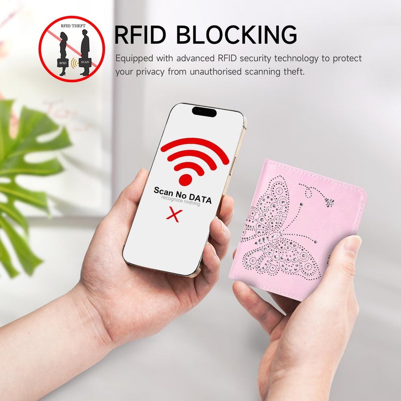 KITEVIUN Small RFID Wallet Women Ultra Thin Slim Womens Wallet Mini Compact Bifold Pocket Ladies Wallets for Women LIGHT PINK - Image 5